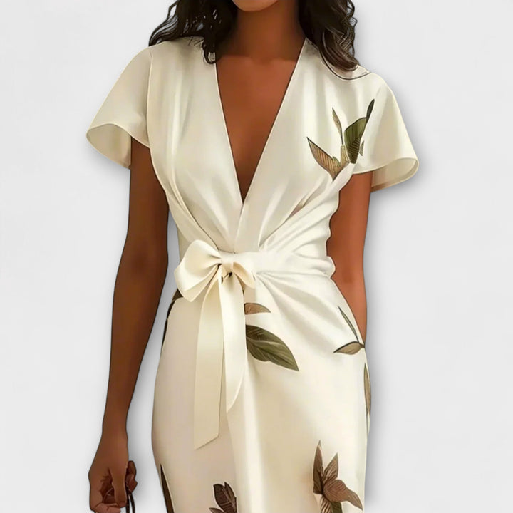 Marini | Abito avvolgente in satin elegante