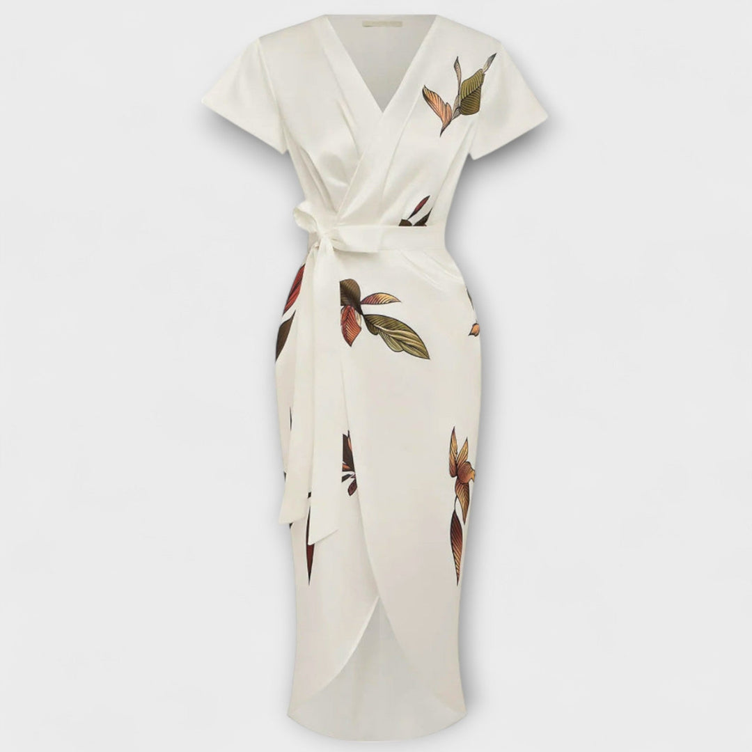 Marini | Abito avvolgente in satin elegante