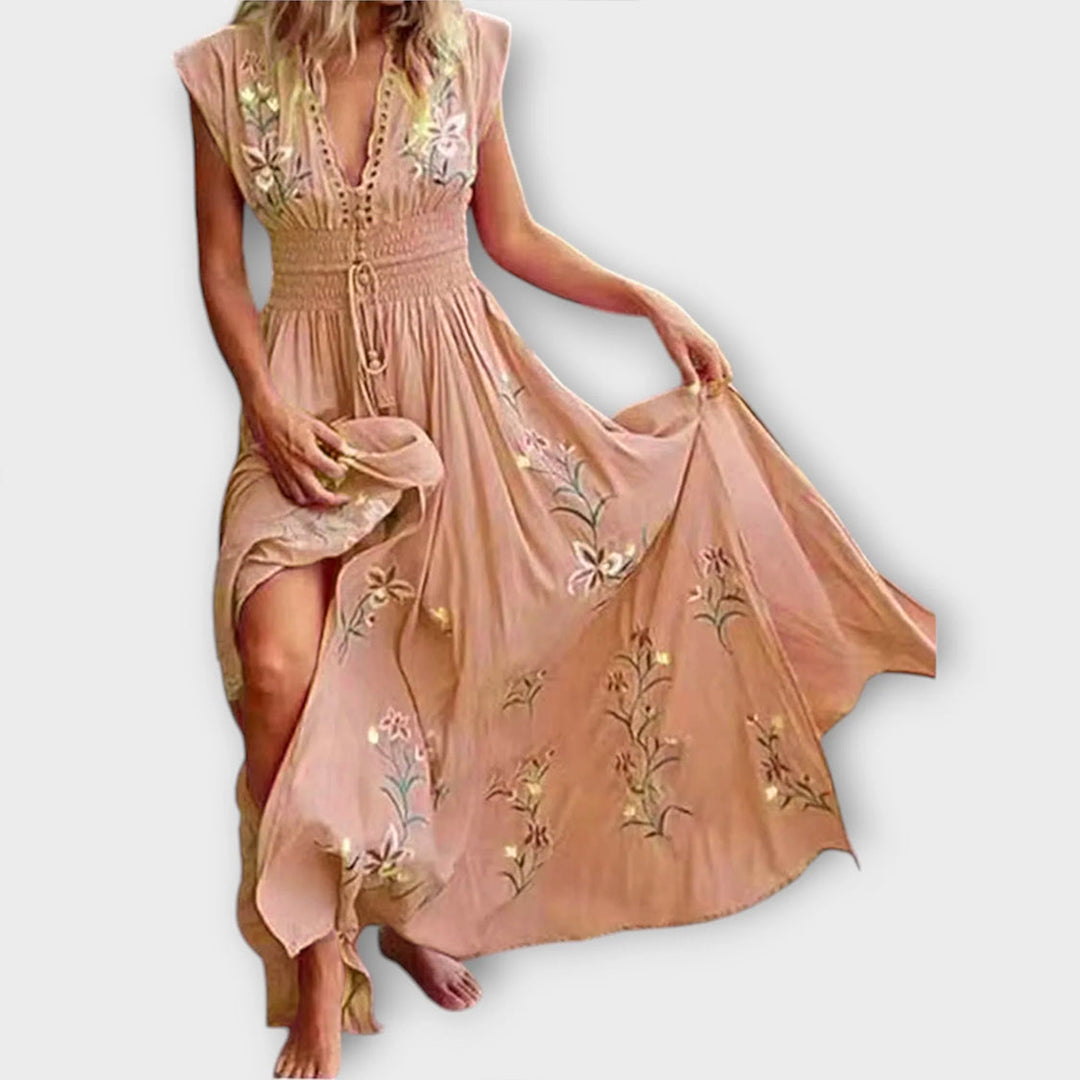 Marini | Abito boho con ricami eleganti