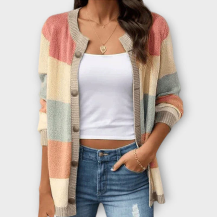 Marini | Raffinato cardigan a righe elegante