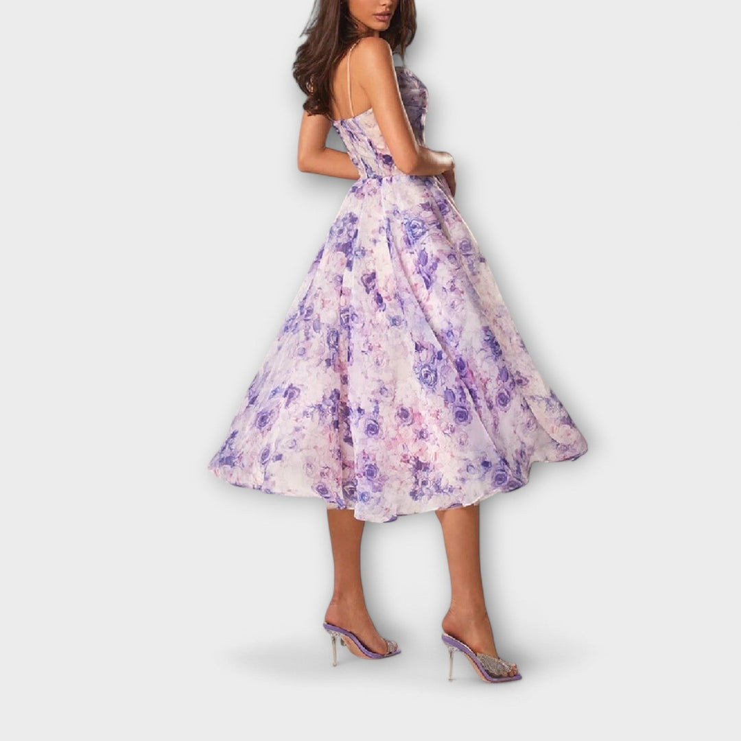 Marini | Raffinato abito midi in chiffon