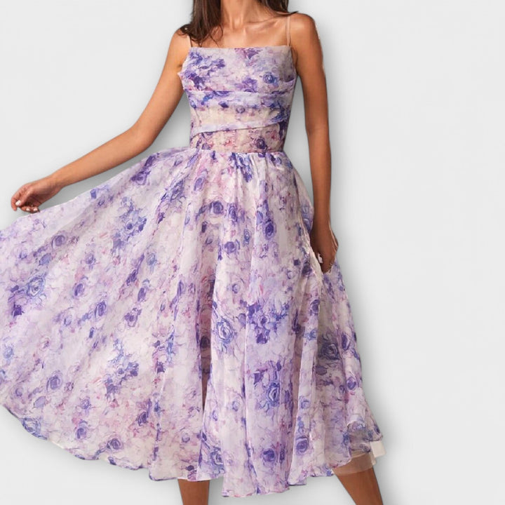 Marini | Raffinato abito midi in chiffon