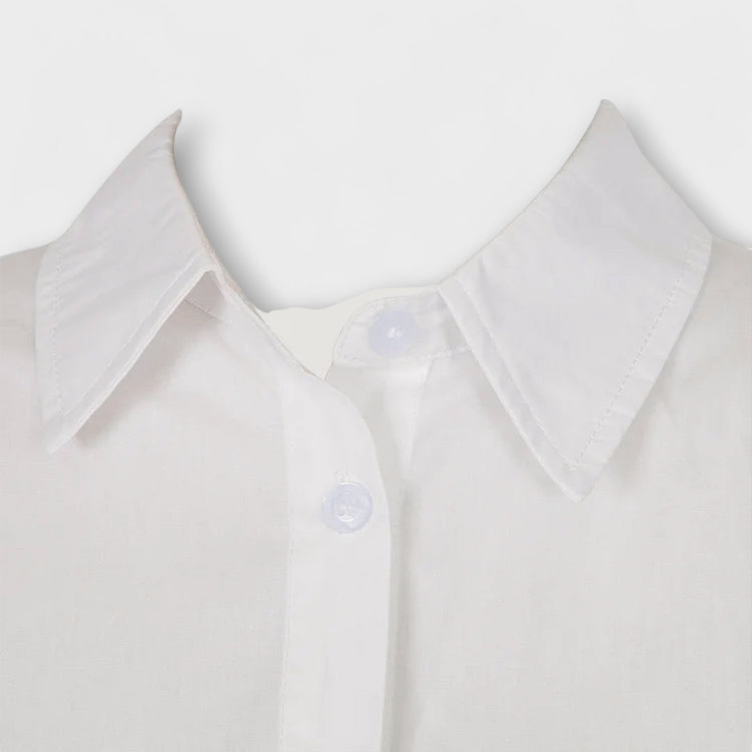Marini | Abito camicia bianco plissettato