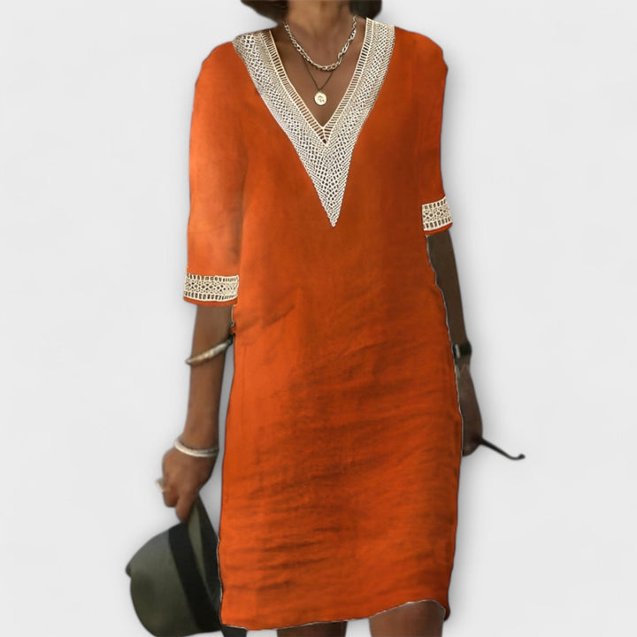 Marini | Abito elegante in cotone e lino