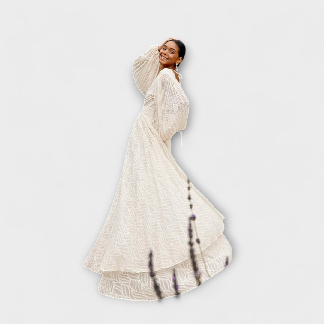 Marini | Raffinato abito maxi in crema