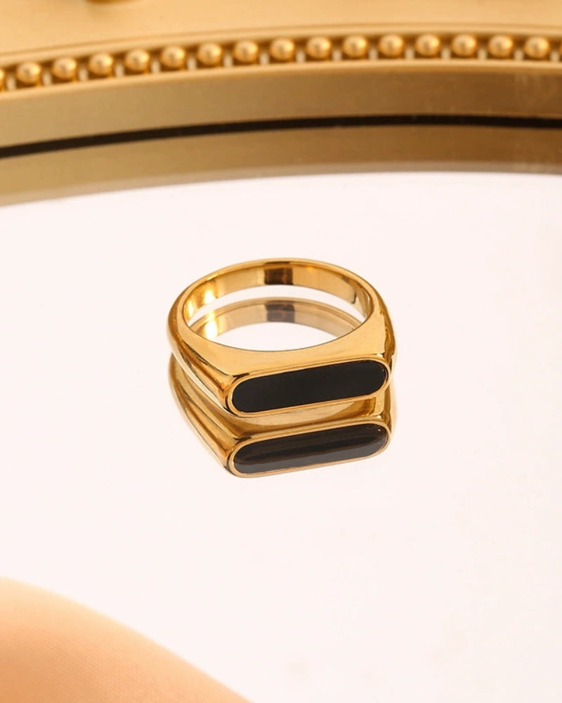 Marini | Raffinato anello in obsidiana