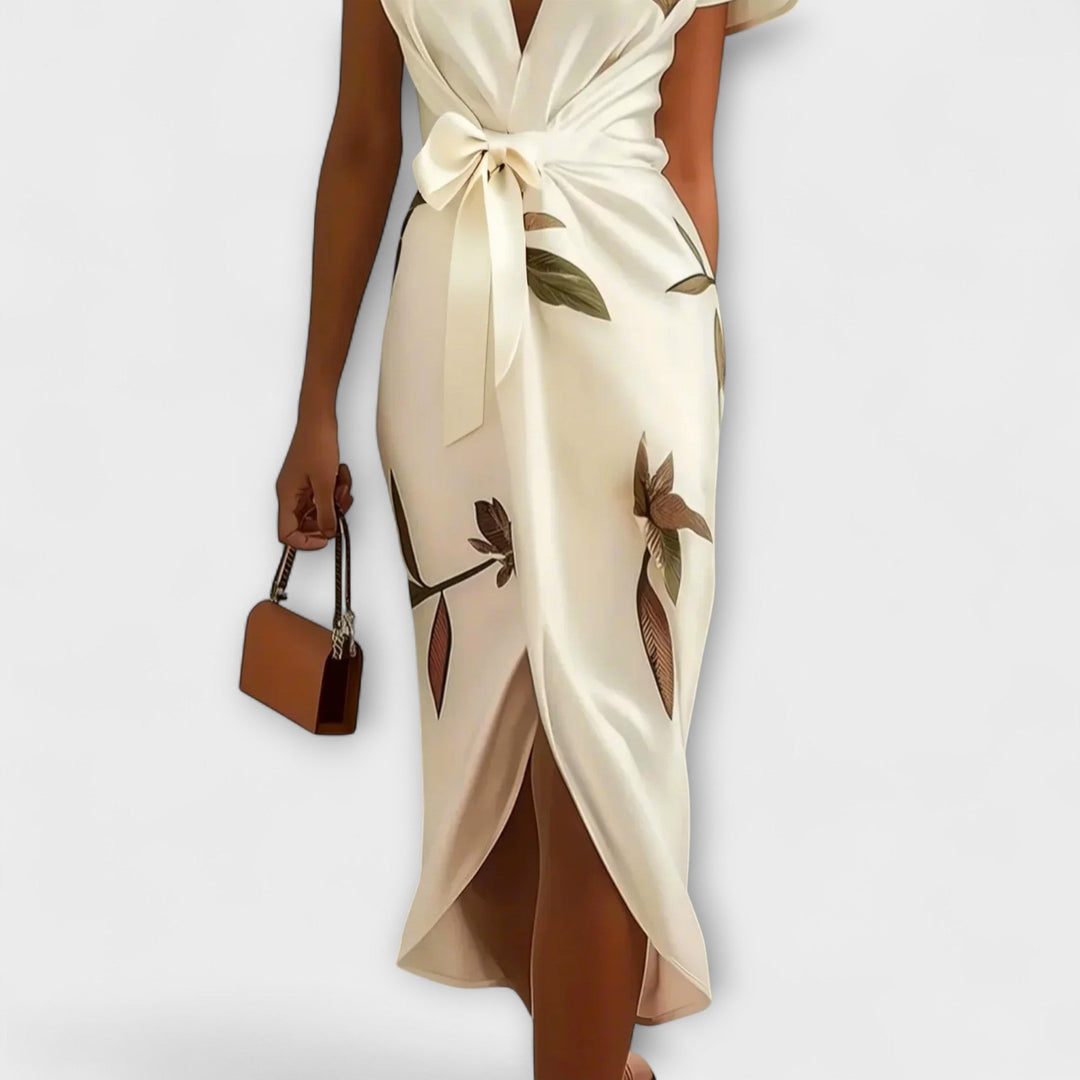 Marini | Abito avvolgente in satin elegante