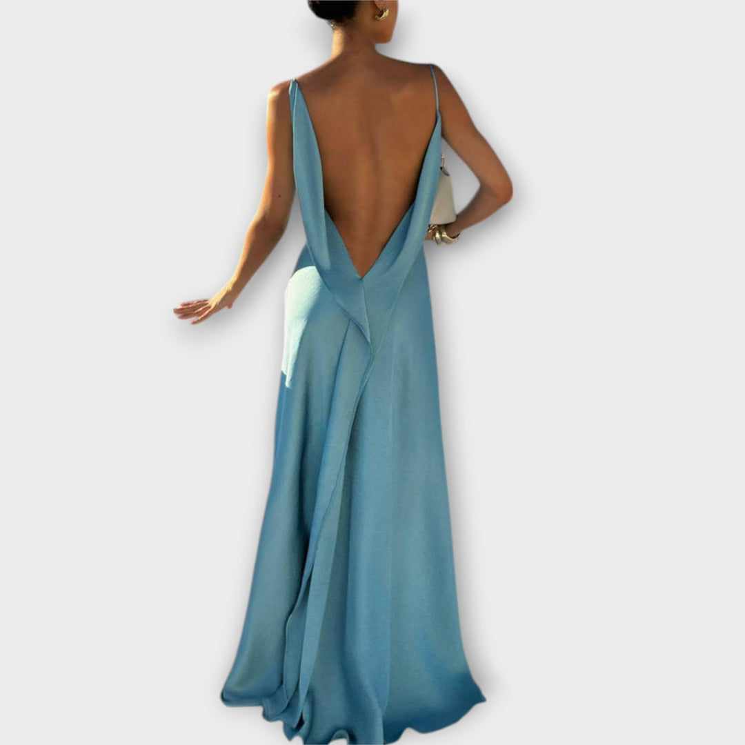 Marini | Raffinato abito lungo in satin