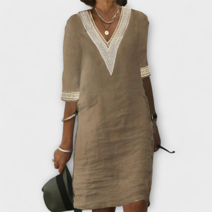 Marini | Abito elegante in cotone e lino
