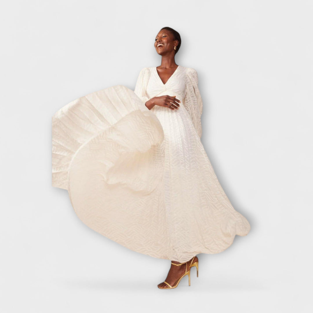 Marini | Raffinato abito maxi in crema