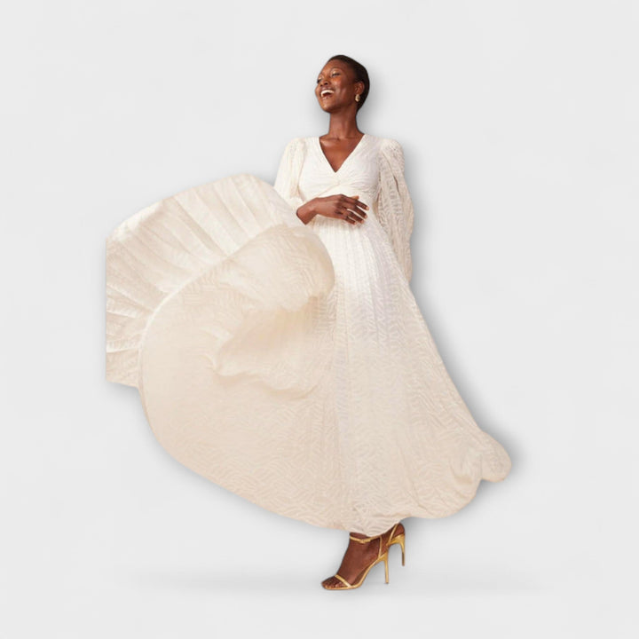 Marini | Raffinato abito maxi in crema