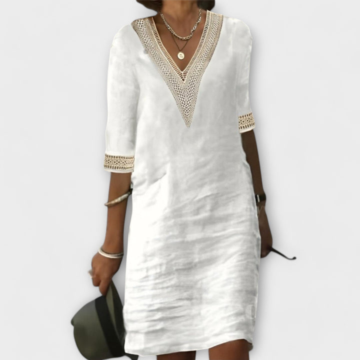 Marini | Abito elegante in cotone e lino