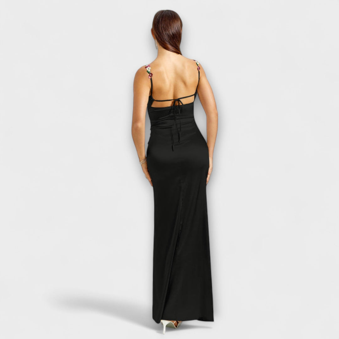 Marini | Abito in satin con lacci