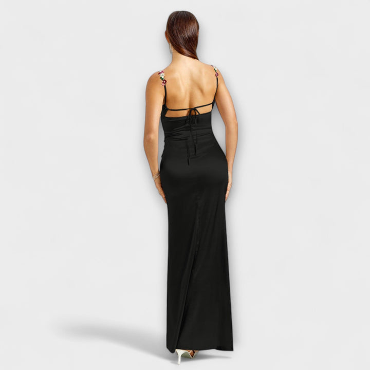 Marini | Abito in satin con lacci