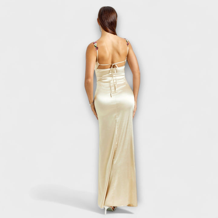Marini | Abito in satin con lacci
