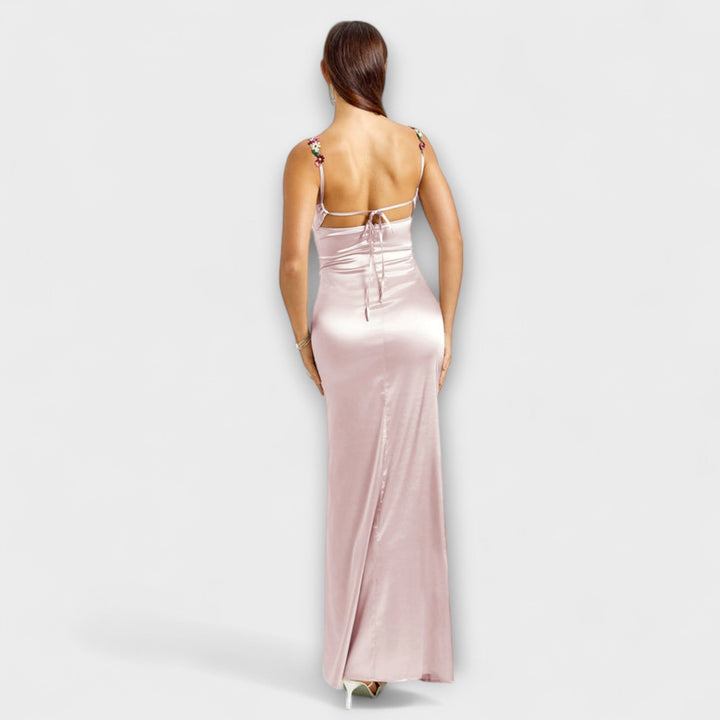 Marini | Abito in satin con lacci