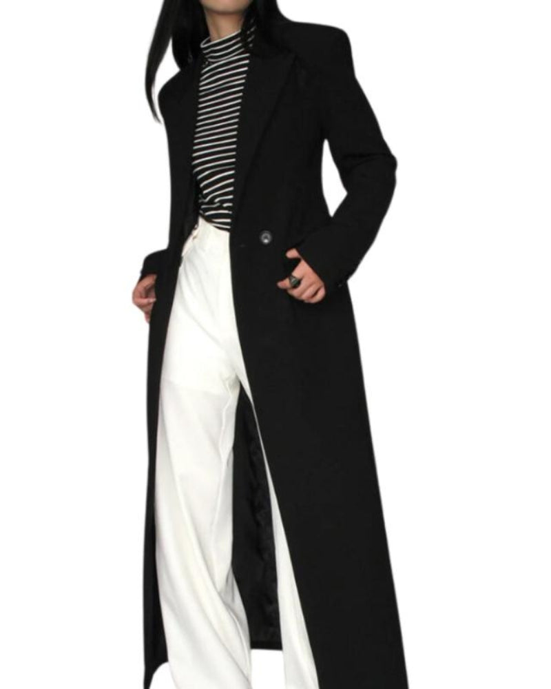 Marini | Raffinato cappotto nero da donna