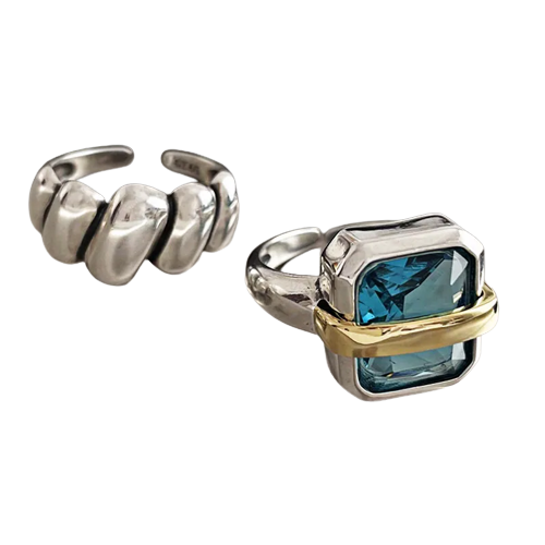 Marini | Raffinato anello con zircone blu