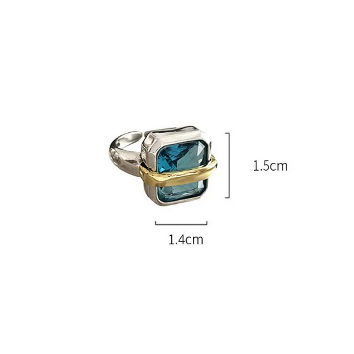 Marini | Raffinato anello con zircone blu