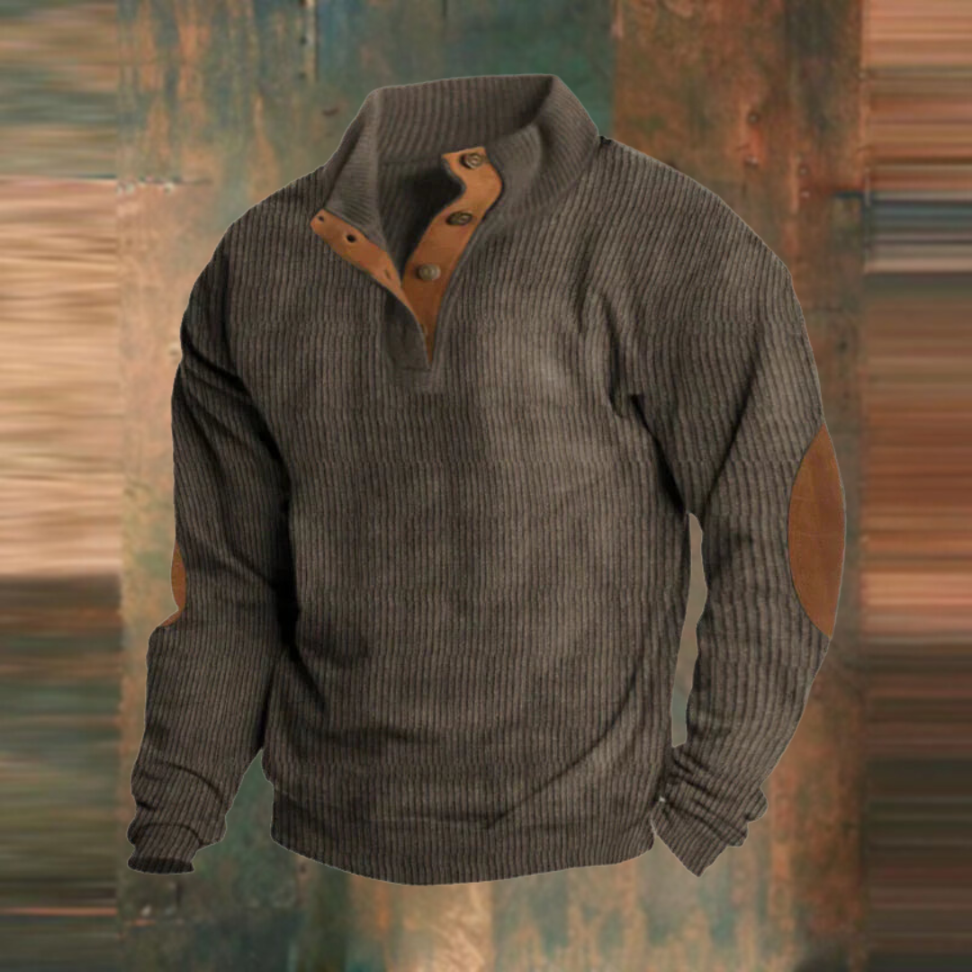 Felpa casual con colletto alto e maniche lunghe