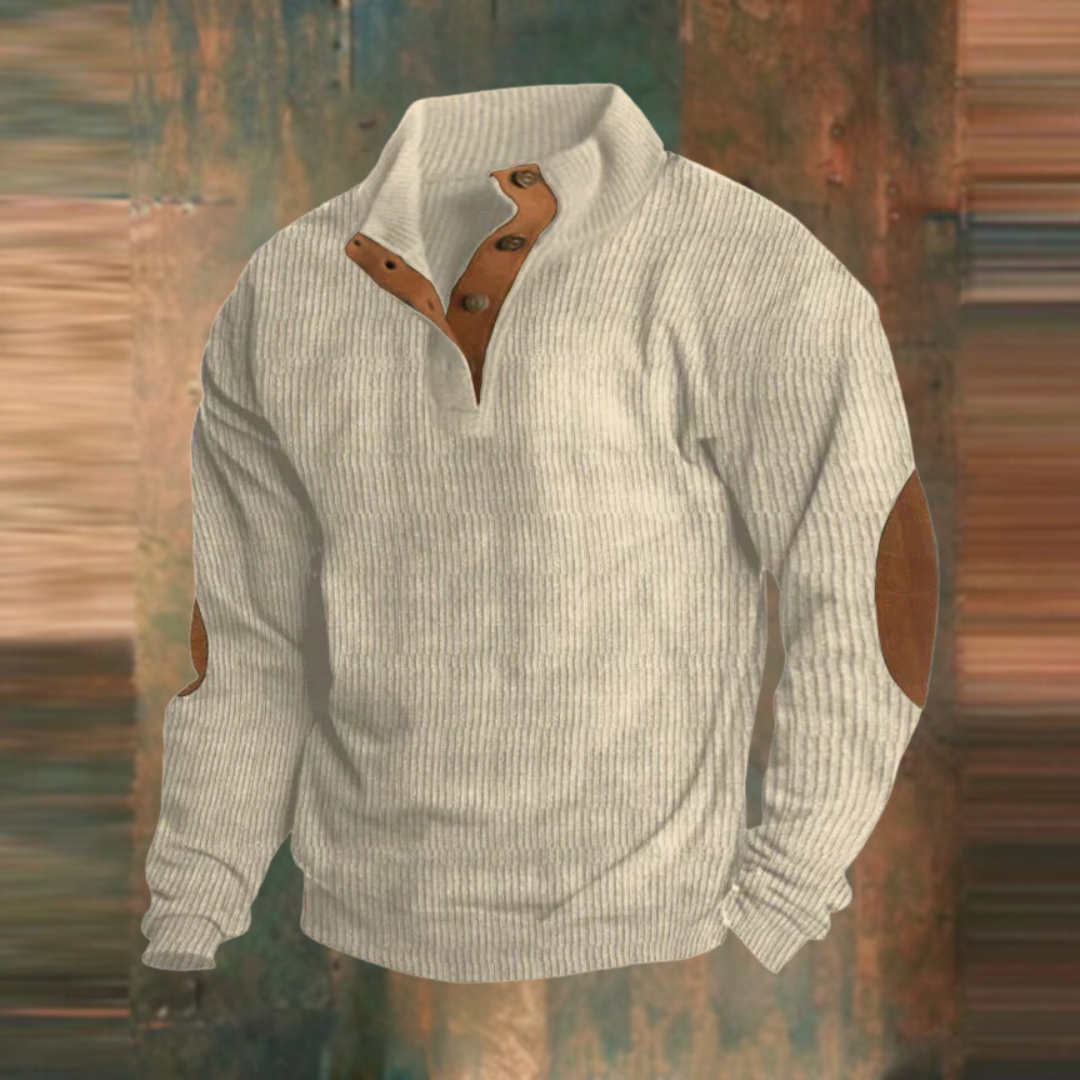 Felpa casual con colletto alto e maniche lunghe