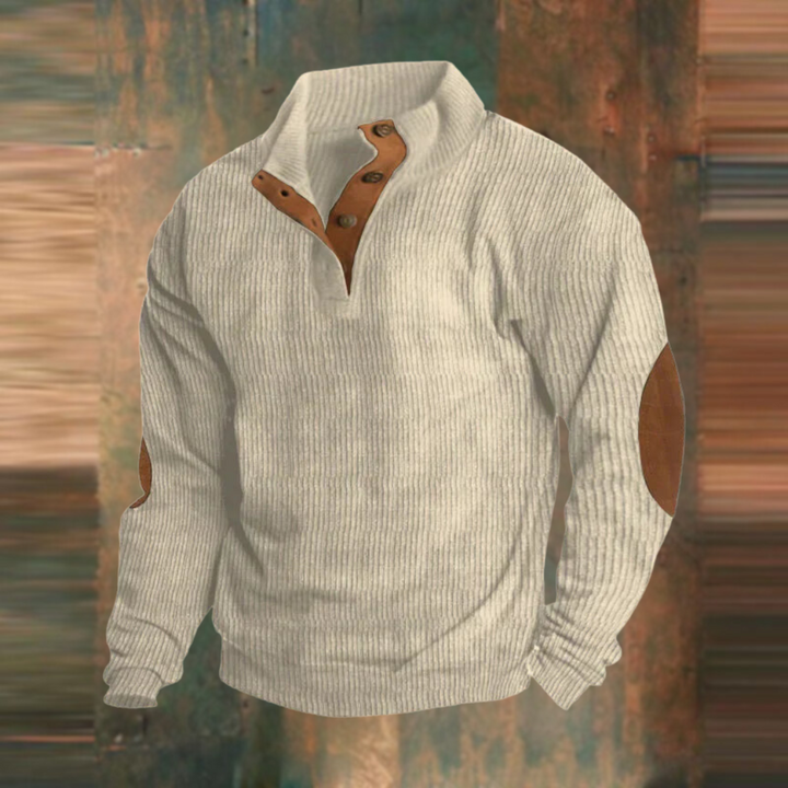 Felpa casual con colletto alto e maniche lunghe