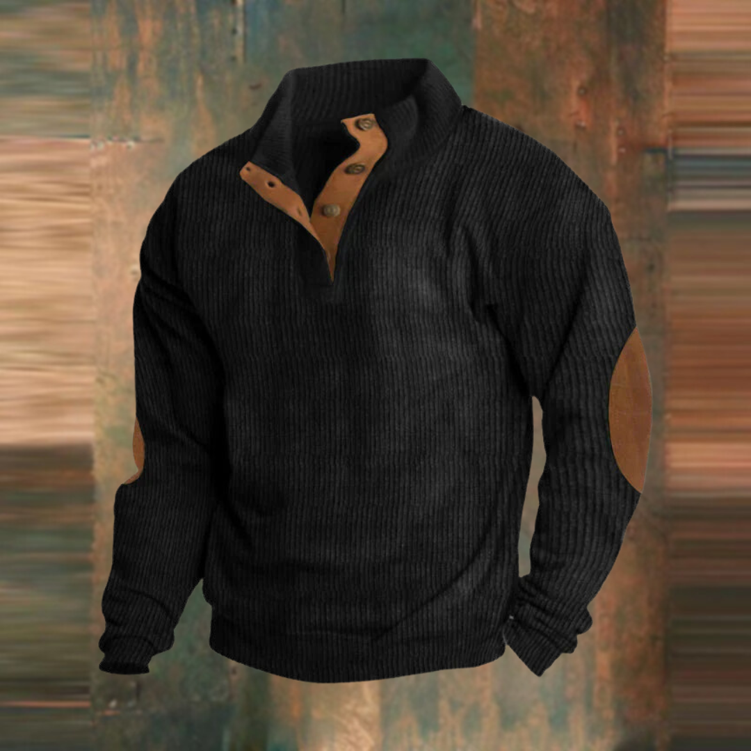 Felpa casual con colletto alto e maniche lunghe