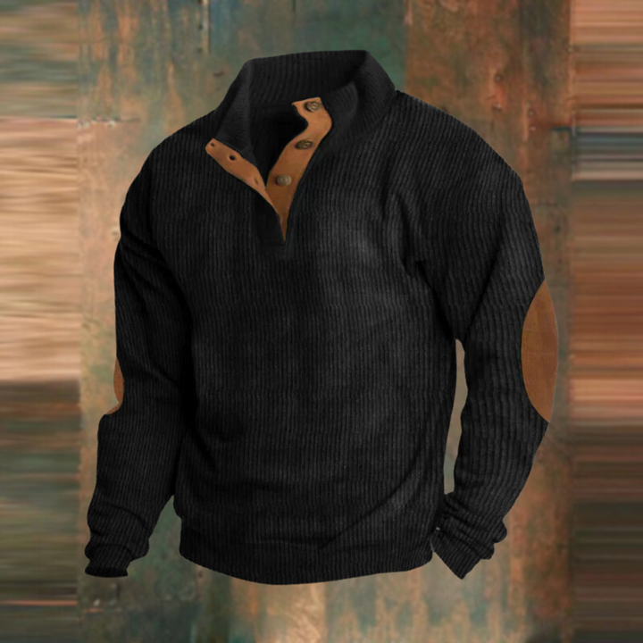 Felpa casual con colletto alto e maniche lunghe