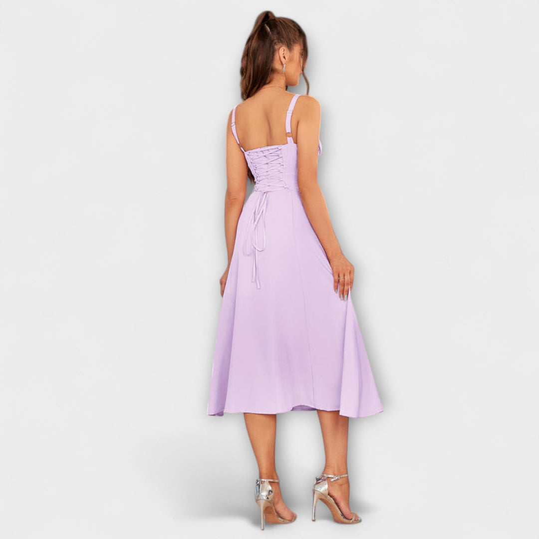 Marini | Abito con rouches e spacco