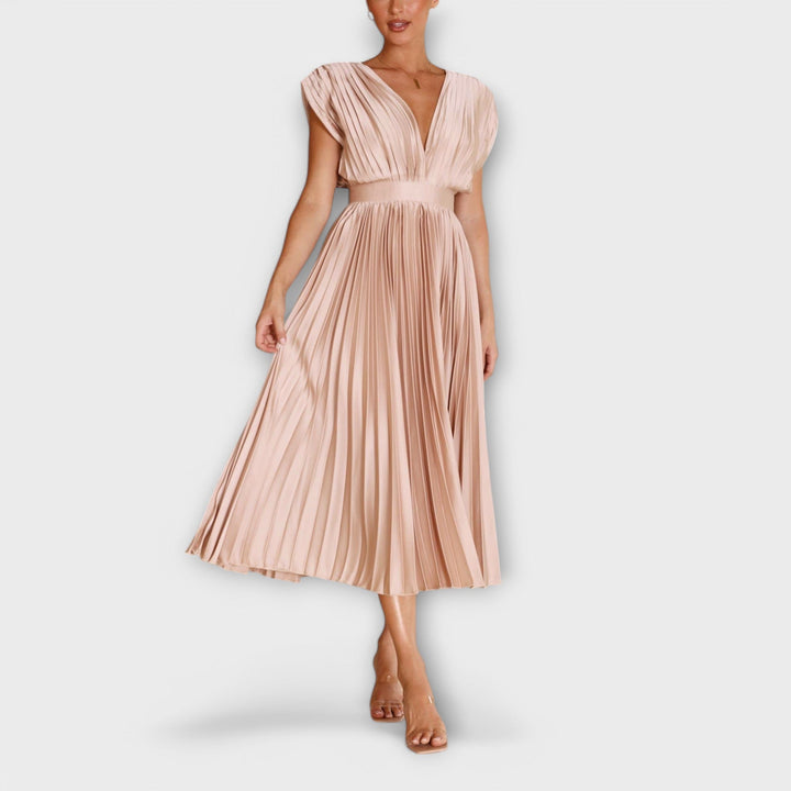 Marini | Abito elegante con pieghe da donna