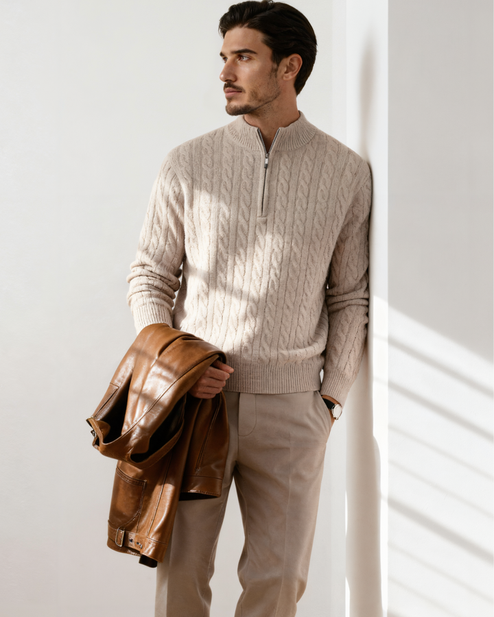 Marini | Raffinato mezzo zip in cashmere