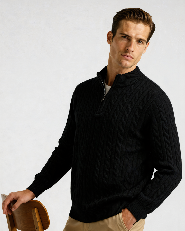 Marini | Raffinato mezzo zip in cashmere