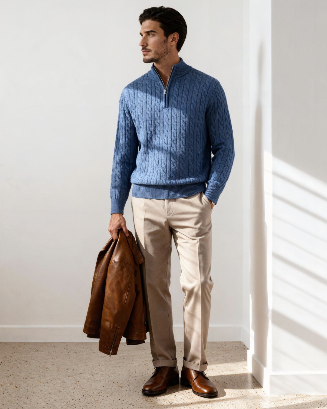 Marini | Raffinato mezzo zip in cashmere