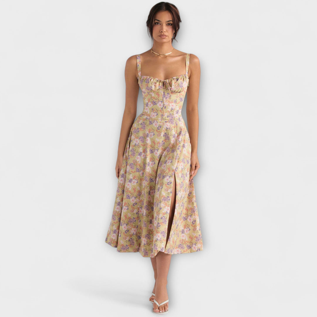 Marini | Abito a bustier floreale elegante