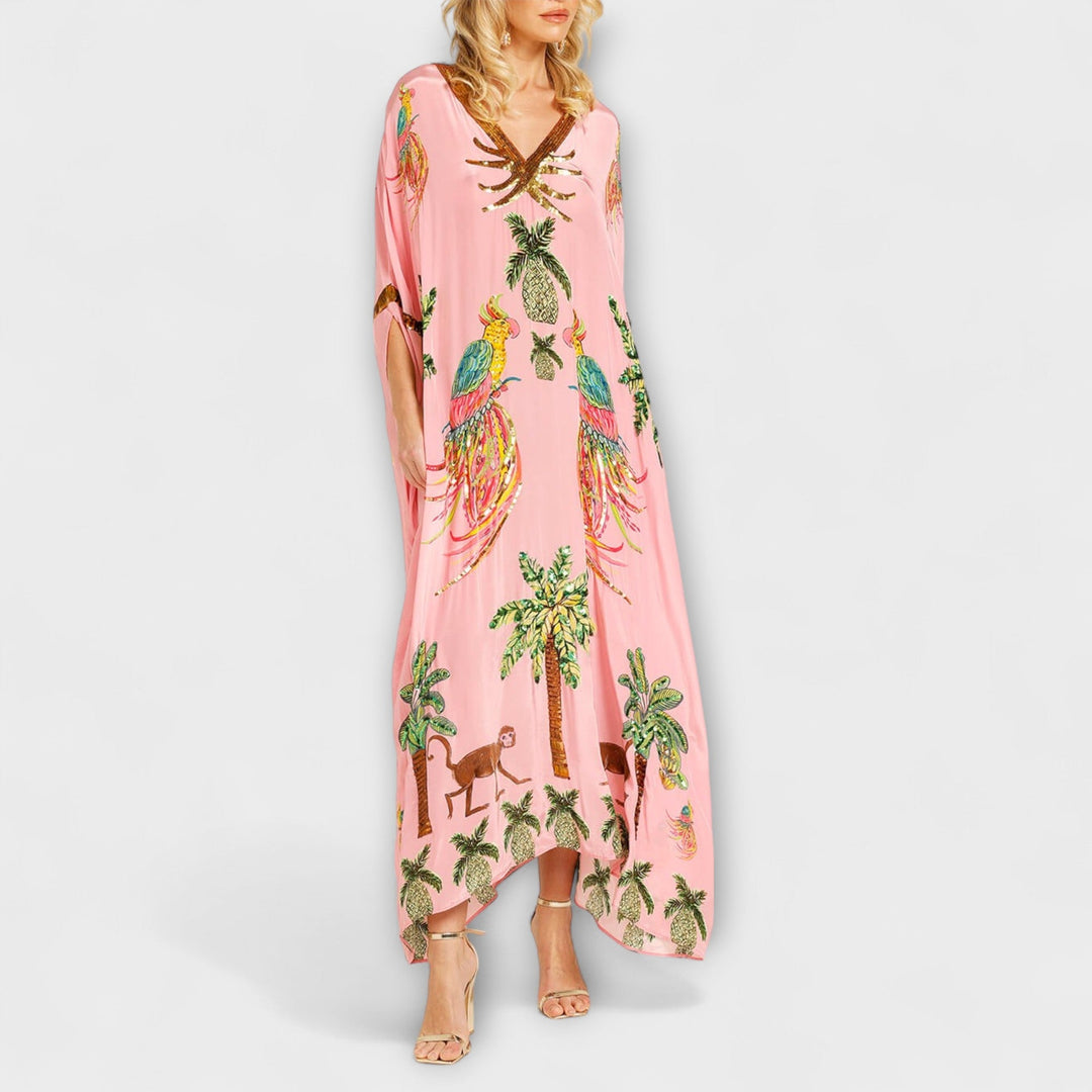 Marini | Abito elegante con stampa palme