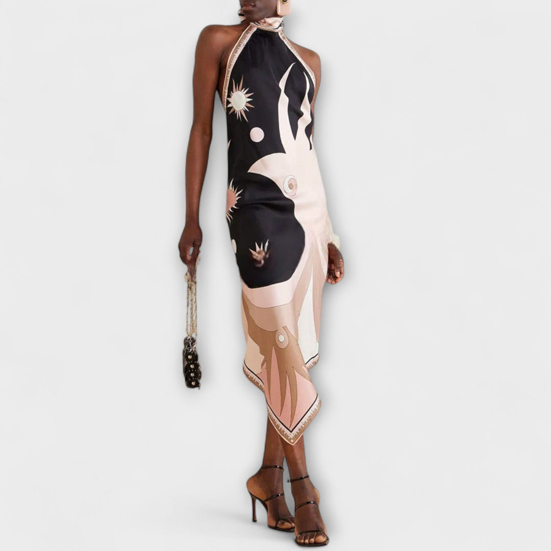 Marini | Abito in satin con spalline