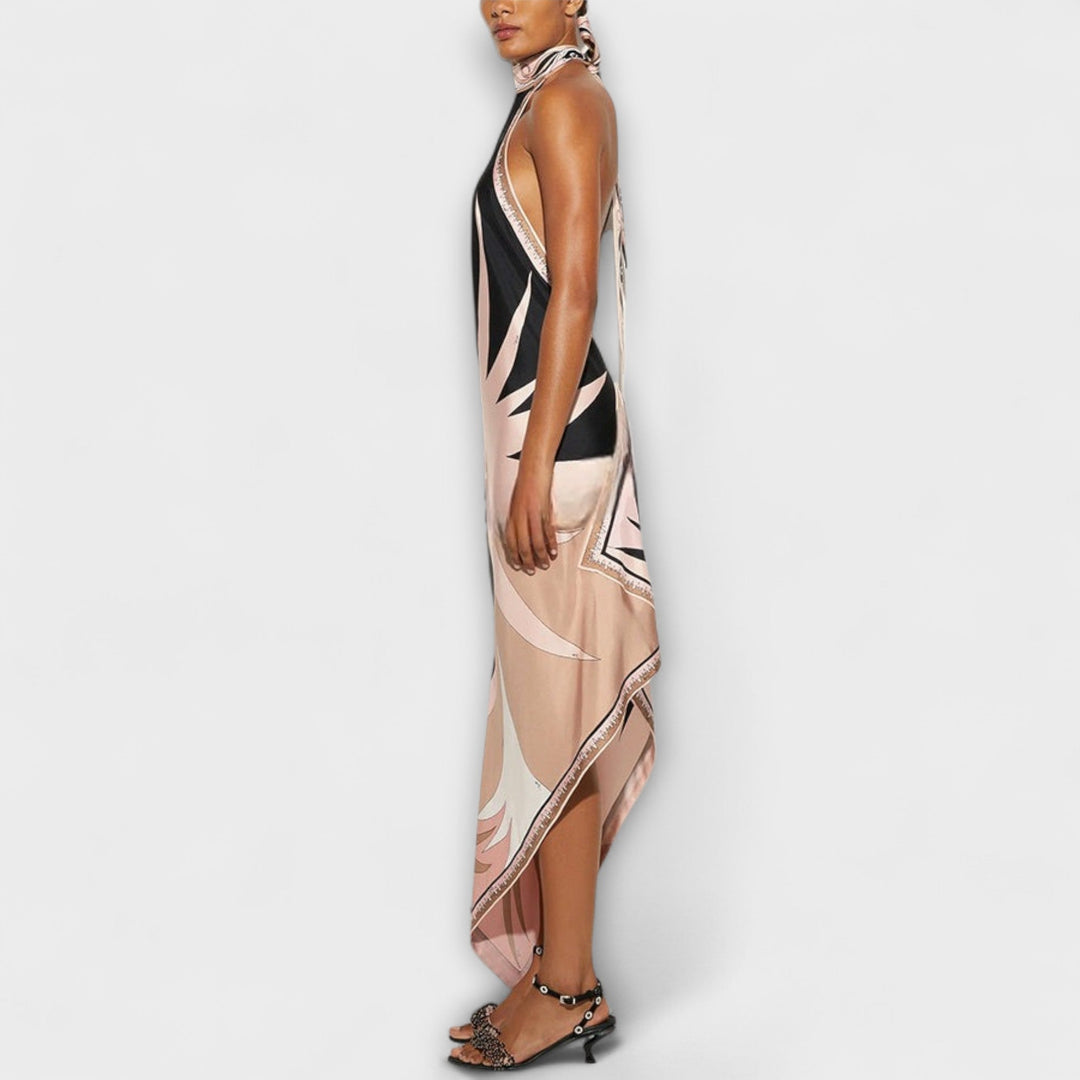 Marini | Abito in satin con spalline