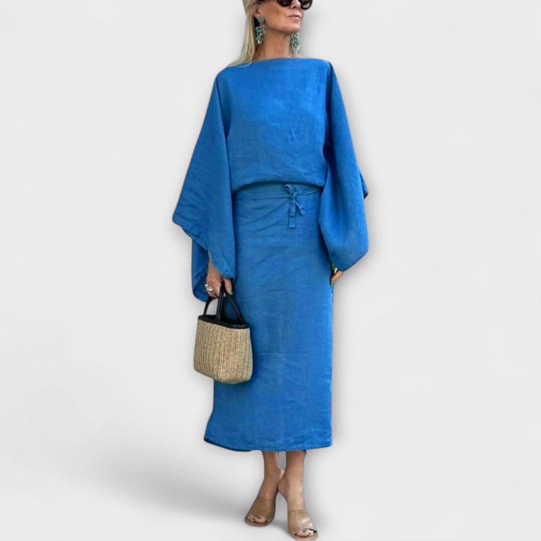 Marini | Raffinato abito kimono in lino