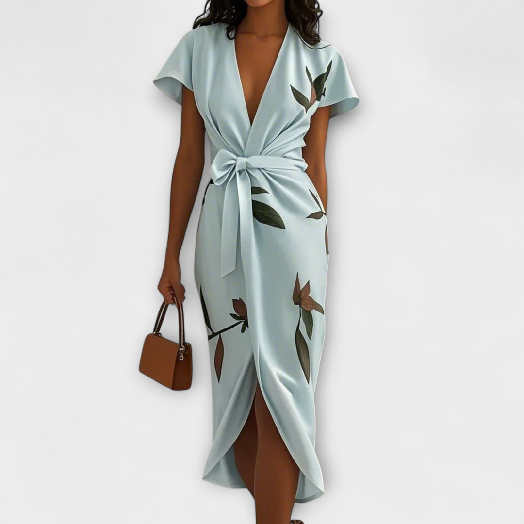 Marini | Abito avvolgente in satin elegante