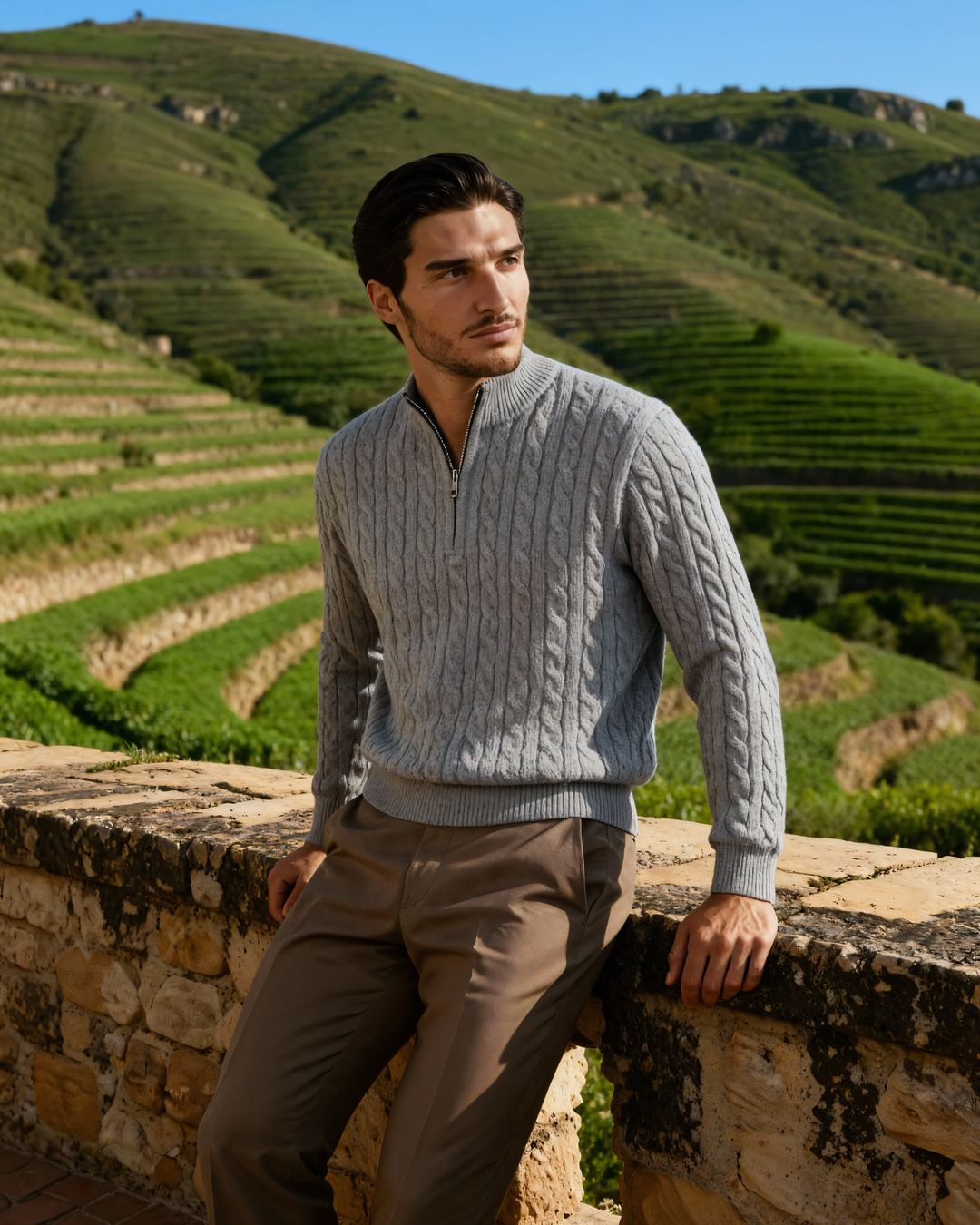 Marini | Raffinato mezzo zip in cashmere