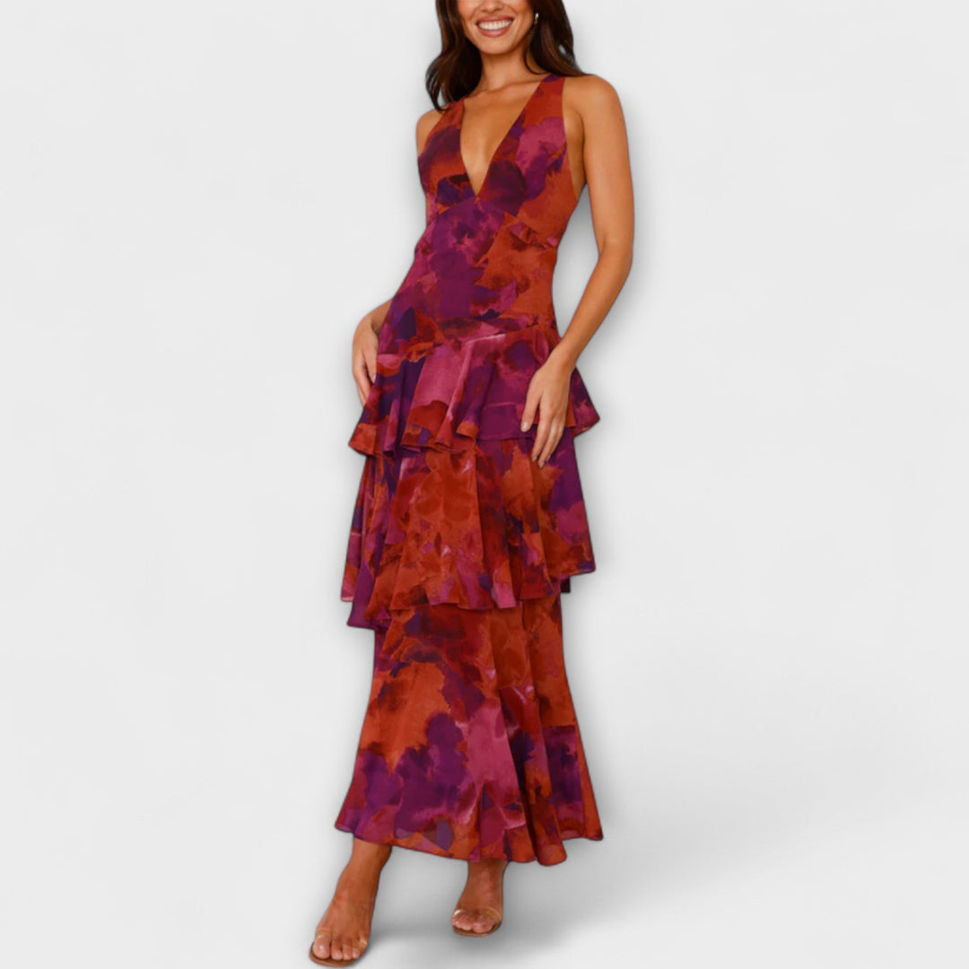 Marini | Abito in chiffon elegante da donna