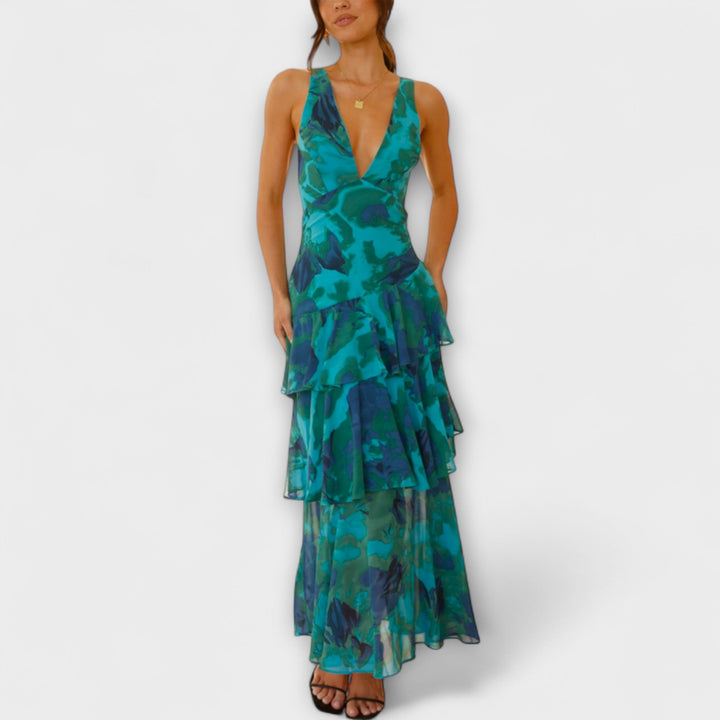 Marini | Abito in chiffon elegante da donna