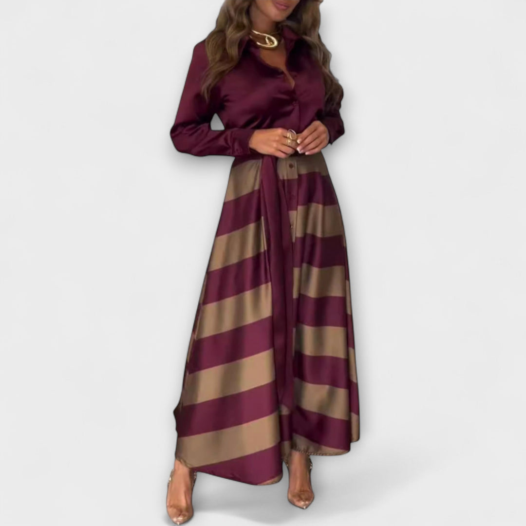 Marini | Abito lungo con cintura elegante