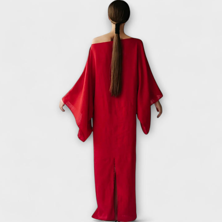 Marini | Raffinato abito kimono in lino