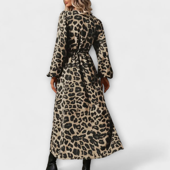 Marini | Abito elegante con motivo leopardato