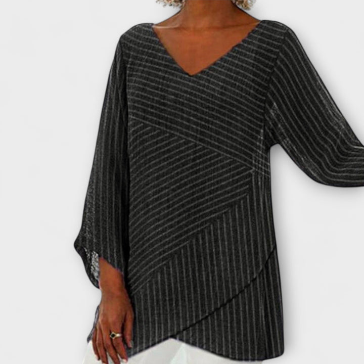 Marini | Top drappeggiato a strisce elegante