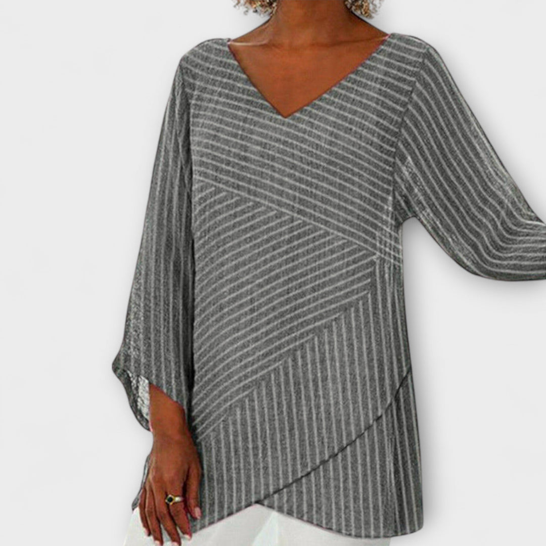 Marini | Top drappeggiato a strisce elegante