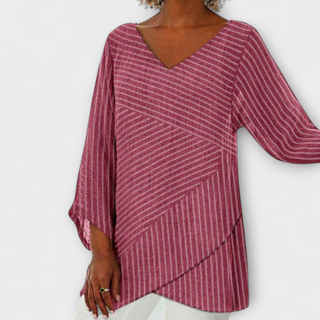 Marini | Top drappeggiato a strisce elegante