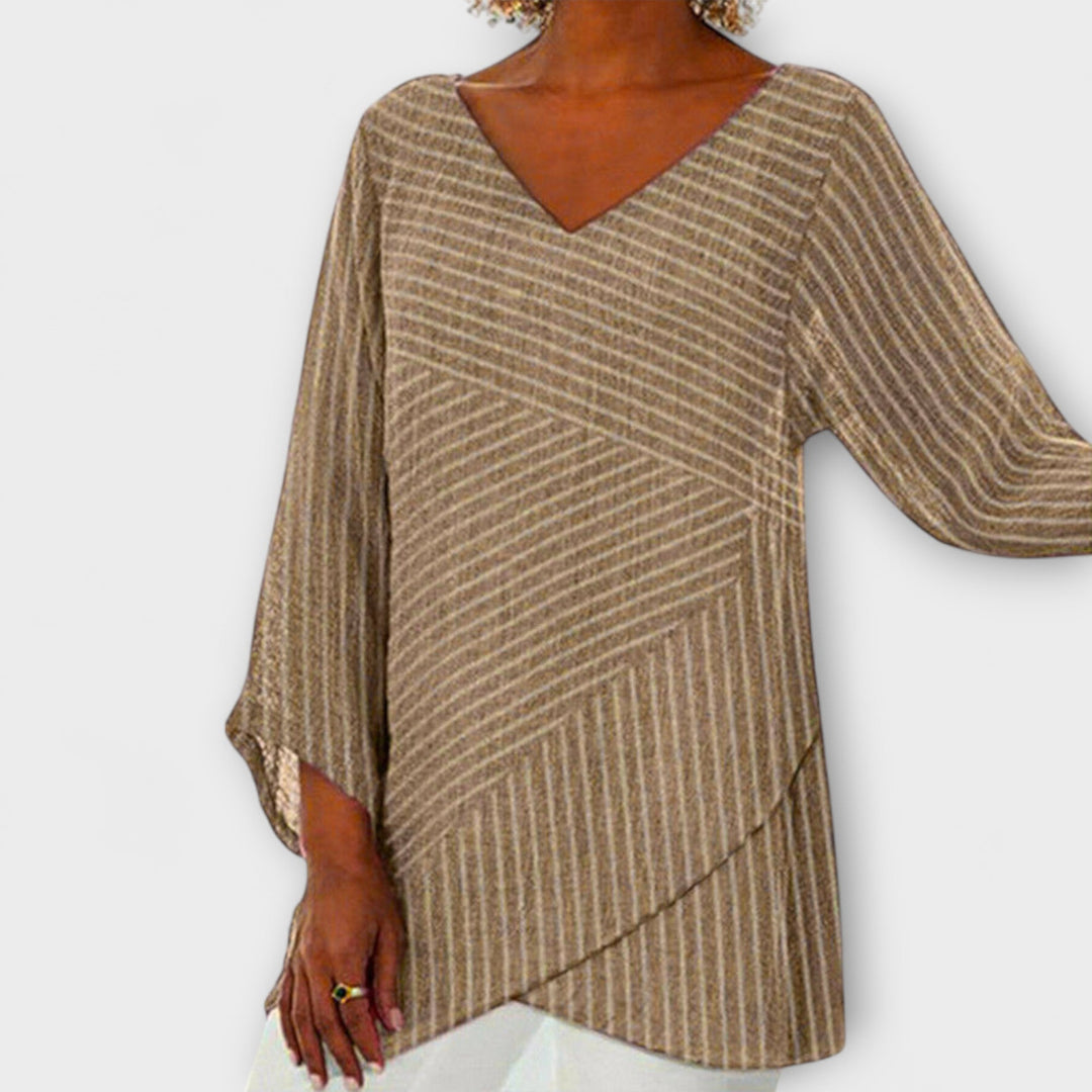 Marini | Top drappeggiato a strisce elegante