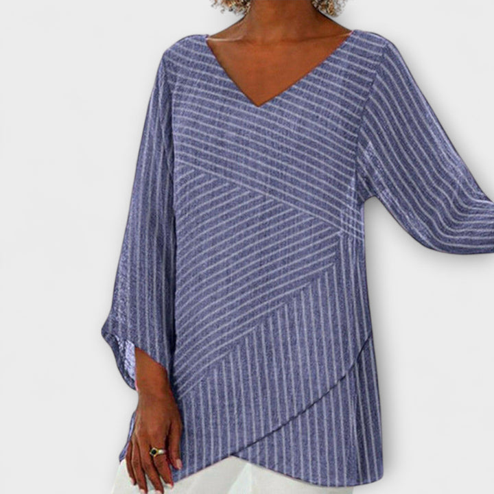 Marini | Top drappeggiato a strisce elegante